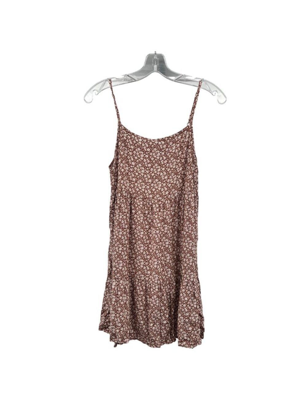 Rewind Floral Mini Sundress Sleeveless Brown/White Womens Size Medium